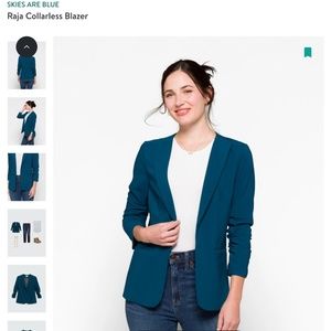 SKIES ARE BLUE Raja Collarless Blazer, Small